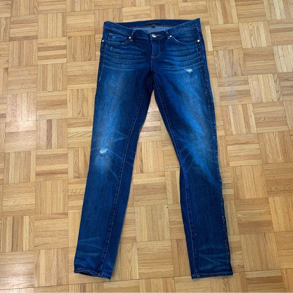 Juicy Couture Distressed Rhinestone Skinny Jeans Blue Size 29